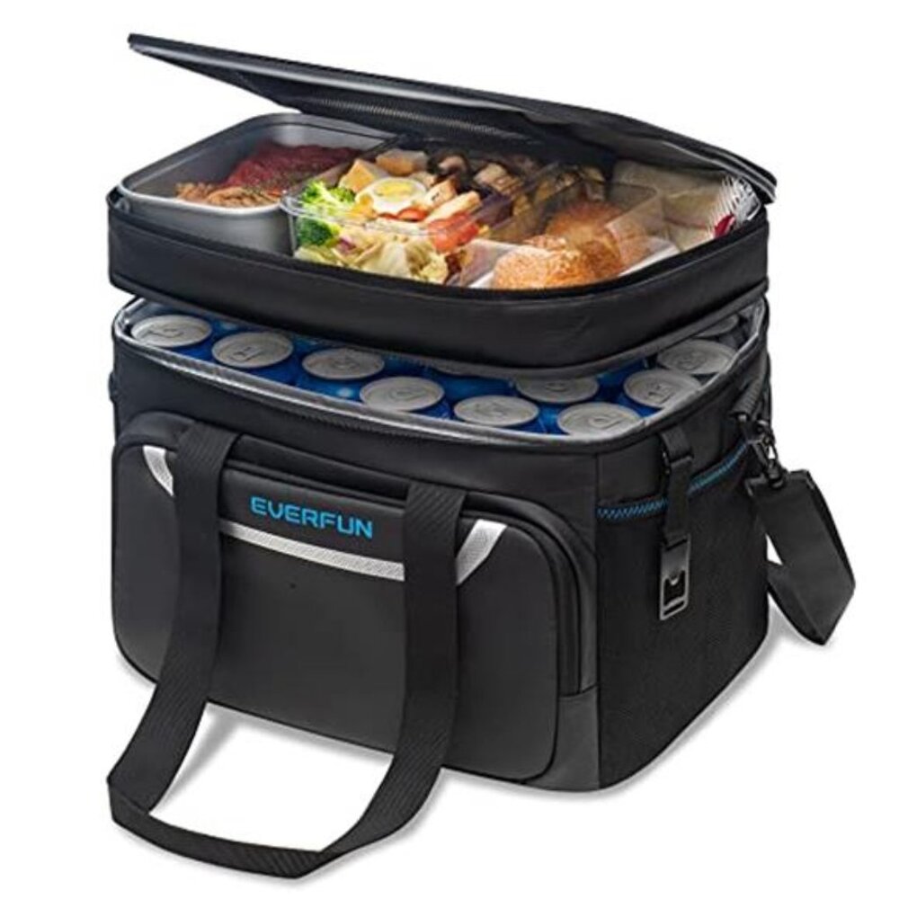 Small Cooler Bag 24/48 Can Insulated Lunch Box Double Deck Soft Leak-Proof